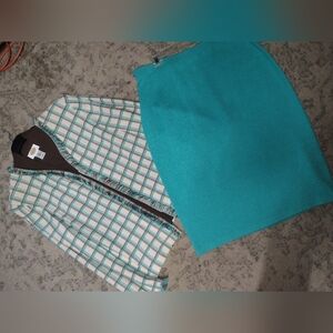 3 Piece St John Collection Teal Pencil Skirt - Women's Classic Teal Skirt